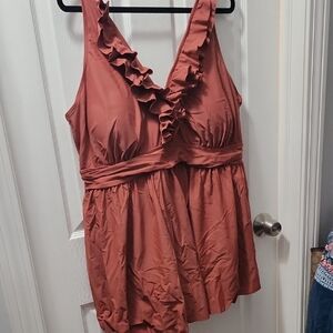 Ruffled swim dress
